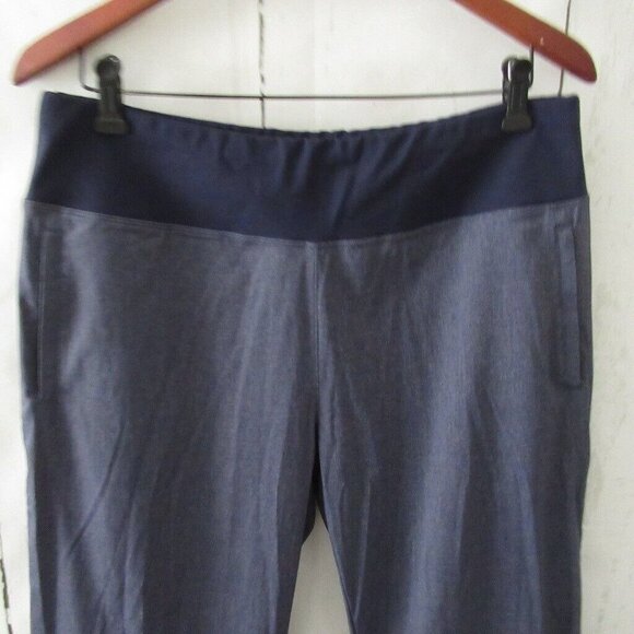 Lucy Pants L Large Blue Capri Crop Wide Leg Pull On - Picture 2 of 7